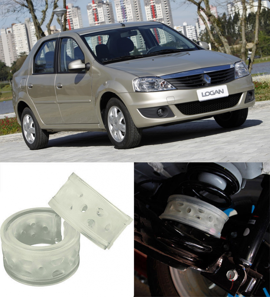 Автобаферы на Renault Logan I 2004-2009, Комплект на ось, Jinke