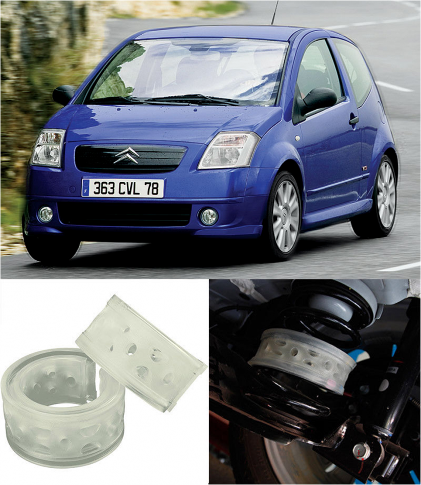 Автобаферы на Citroen C2 2003-2010, Комплект на ось, Jinke