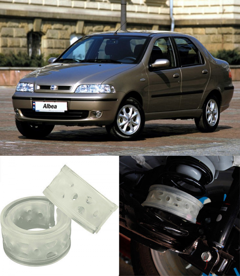 Автобаферы на Fiat Albea 2002-2012, Комплект на ось, Jinke