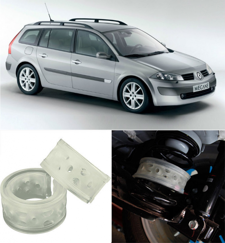 Автобаферы на Renault Megane II универсал 2002-2008, Комплект на ось, Jinke
