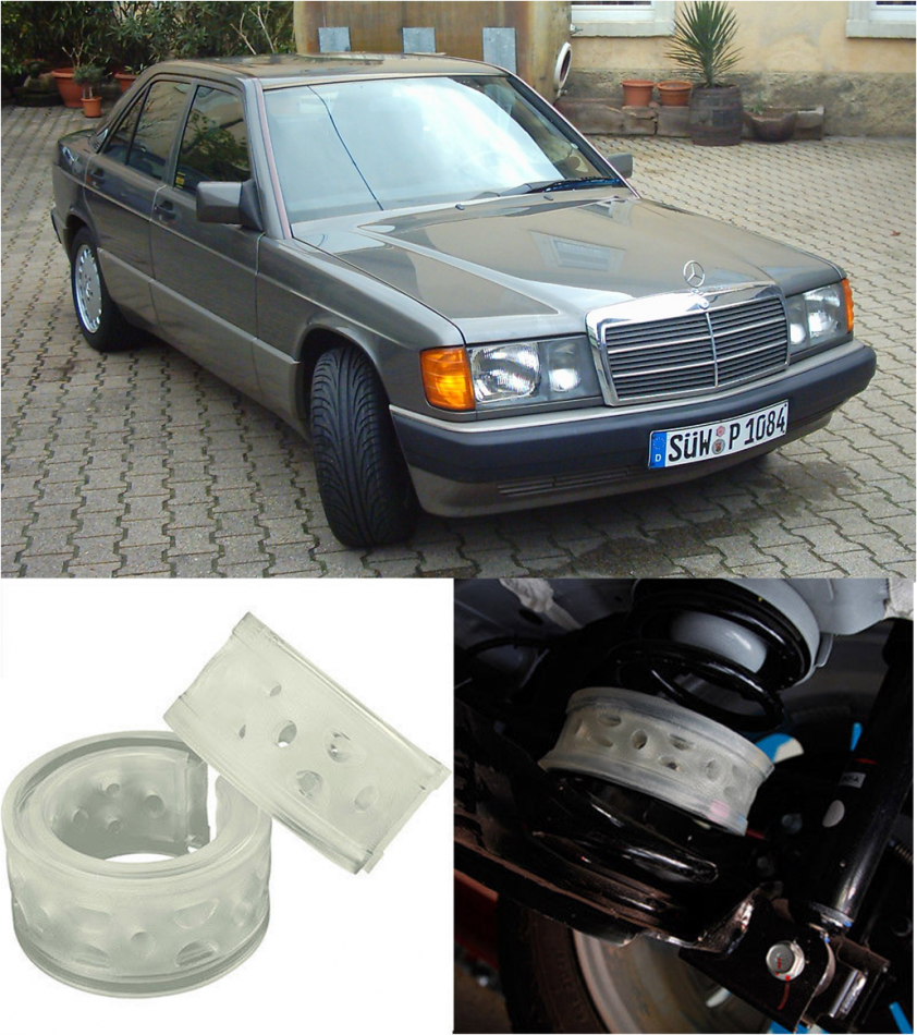 Автобаферы на Mercedes Benz 300 (W124) coupe 1988-1993, Комплект на ось, Jinke